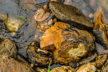 background stone water carved windy close-up shore of a lake river