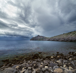 New Light on storm clouds, Crimea / cloudy heavy clouds over the mountains of Crimea