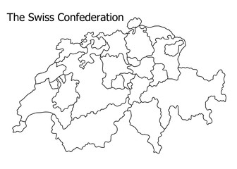 Swiss Confederation border on a white background circuit