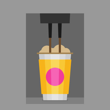 Coffee making with paper cup.