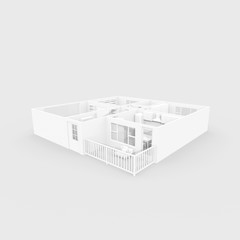 3d rendering of furnished home apartment 2504