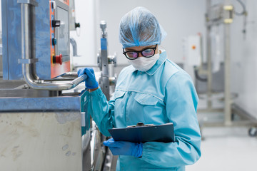 food technician works in a factory