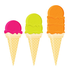 Ice cream flat vector set isolated on white background