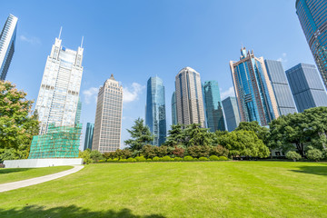 Obraz premium Shanghai Lujiazui financial district skyscrapers