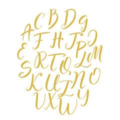 Hand drawn vector alphabet. Calligraphy letters for your design