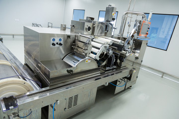machine with shafts and control panel