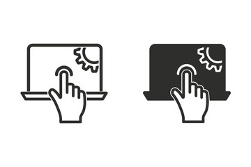 Digital interaction vector icon.