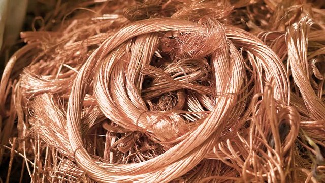 Pile of copper raw material for industry