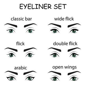 Various types of eyeliner