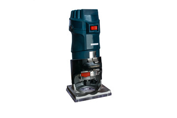 electric router for wood on white background