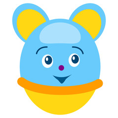 Round Blue Mouse Tumbler Isolated Illustration