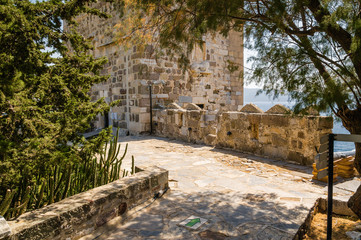 Sunny view of harbour from Castle of St. Peter, Bodrum, Mugla province, Turkey.