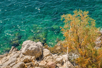 Sunny view of harbour from Castle of St. Peter, Bodrum, Mugla province, Turkey.
