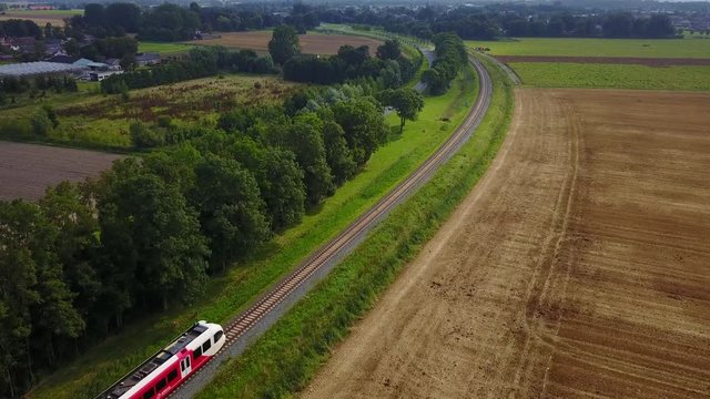 Train in farm fields