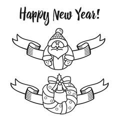 Ribbon, tape, banner New year, Christmas-