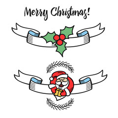 Ribbon, tape, banner New year, Christmas-