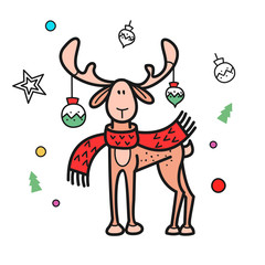 Christmas illustration hand drawn.