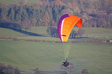 paraglider in the Brecon Beacons
