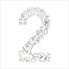 Symbols of the year 2018 dog
