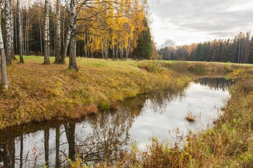 Bright autumn water landscape 