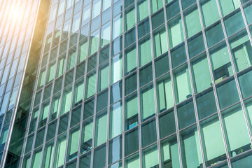 Fototapeta na wymiar Low angle view of skyscrapers architectural glass