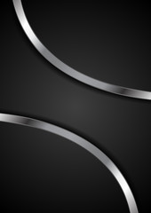 Black background with silver wavy stripes