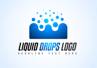 Creative Liquid Drops Logo design for brand identity, company profile