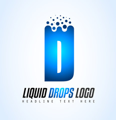 Creative Liquid Drops Letter Logo design for brand identity, company profile