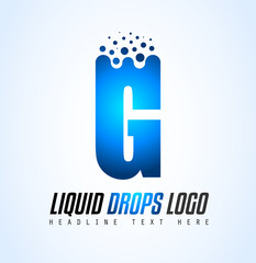 Creative Liquid Drops Letter Logo design for brand identity, company profile