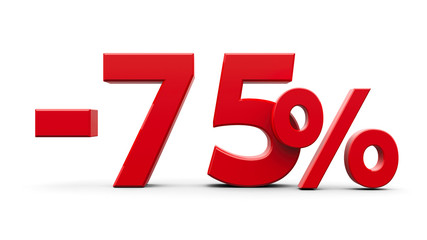 Obraz premium Red minus seventy five percent