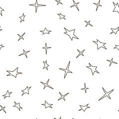 Naklejka premium Christmas stars, seamless pattern
