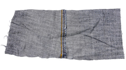 Piece of blue jeans fabric