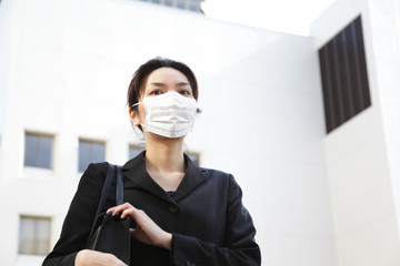 Japanese Office Lady Wearing Mask