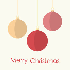 Vintage vector Christmas card. Christmas balls. Vector illustration