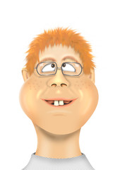 goofy kid with ginger hair