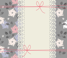 Elegant lace frame with cute background