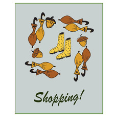 Umbrella and a pair of yellow boots