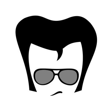 Charming and cool man with retro fashionable sunglasses, haircut and hairstyle. Oldstyle fashion. Vector illustration