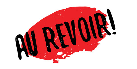 Au Revoir rubber stamp. Grunge design with dust scratches. Effects can be easily removed for a clean, crisp look. Color is easily changed.