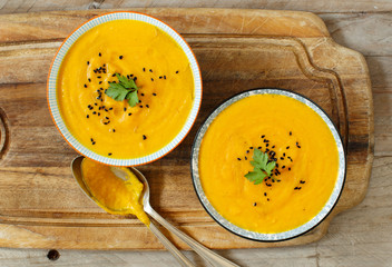 Fresh pumpkin soup