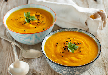 Fresh pumpkin soup