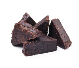 closeup of sweet chocolate brownie