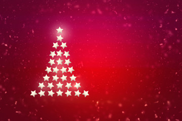 White Christmas tree from light star background