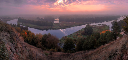 Autumn Sunrise on the river Voronezh