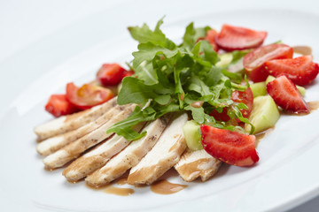 chicken fillet with salad