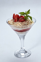 dessert with strawberries