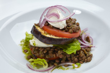 roasted vegetables with lentil