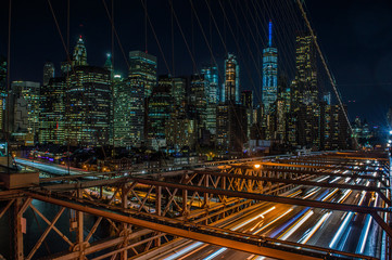 Fototapeta na wymiar New York, Brooklyn Bridge bei Nacht
