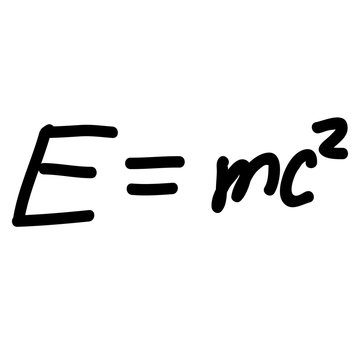 Einstein Energy Formula scribble sketch. Vintage handwritten vector illustration of Einstein Energy Formula.