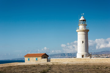 Fototapeta na wymiar Lighthouse, Paphos Archaeological Park, Cyprus